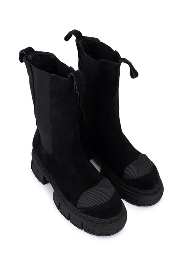  Tamer Tanca Kadın Hakiki Deri Siyah Süet Casual Bot