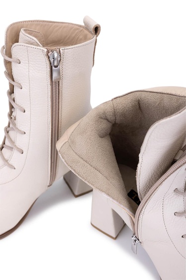  Tamer Tanca Kadın Hakiki Deri Bej Bot