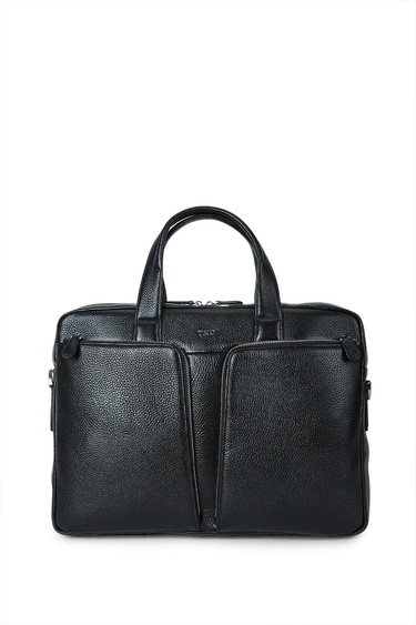  Tamer Tanca Erkek Hakiki Deri Siyah Evrak Çantası