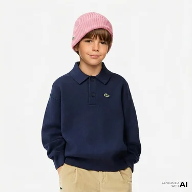  Lacoste Çocuk Lacivert Kazak