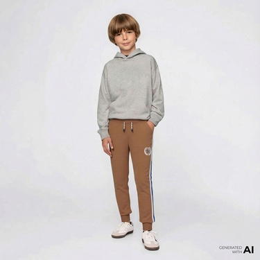  Converse Rec Club Side Stripe Jogger Çocuk Kahverengi Eşofman Altı