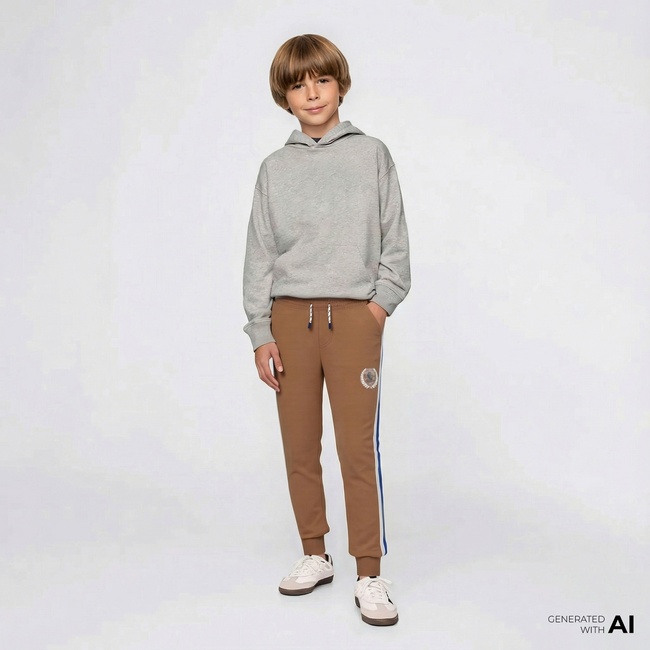  Converse Rec Club Side Stripe Jogger Çocuk Kahverengi Eşofman Altı