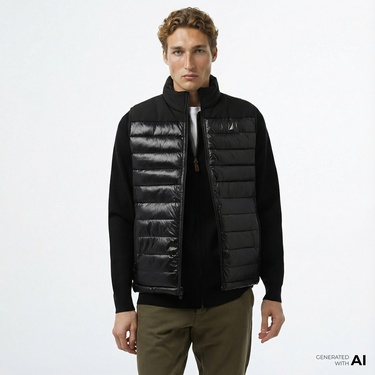  Nautica Erkek Siyah Çift Taraflı Yelek