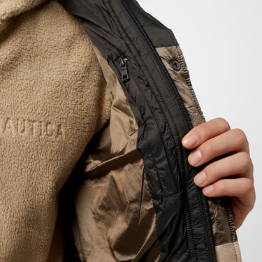  Nautica Erkek Kahverengi Renk Bloklu Mont