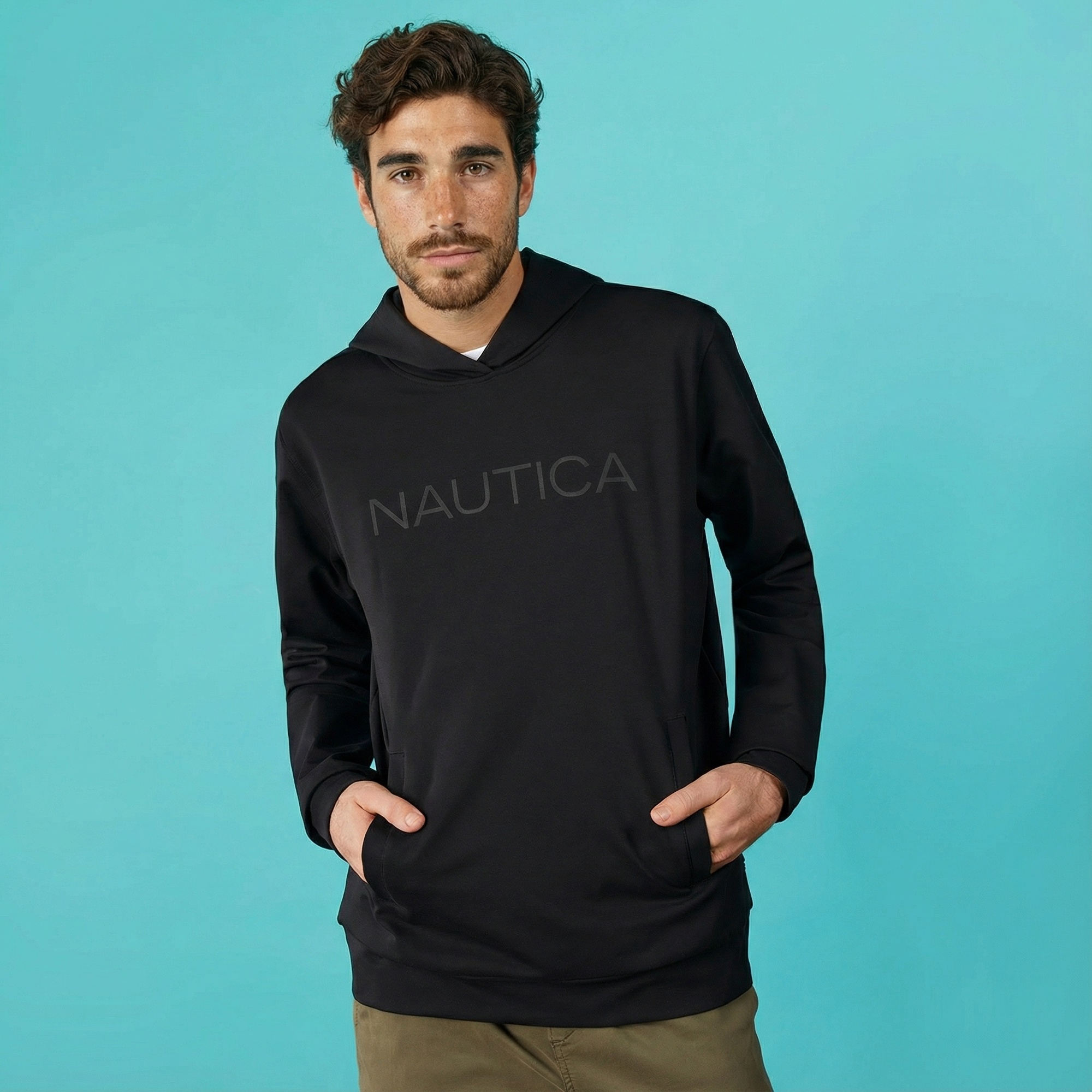 Nautica Erkek Siyah Standart Fit Sweatshirt