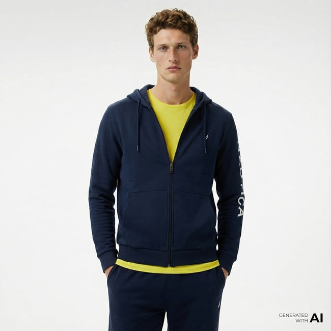  Nautica Erkek Lacivert Standart Fit Sweatshirt