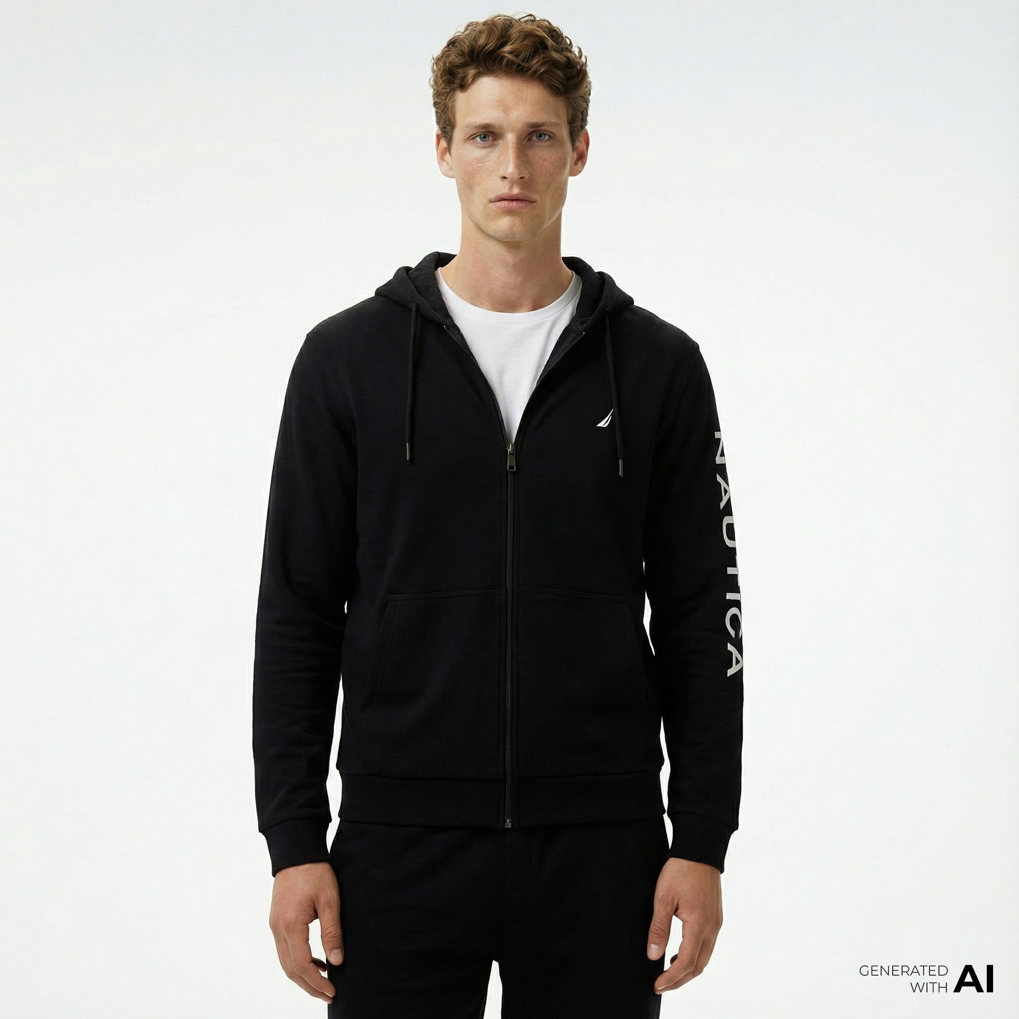 Nautica Erkek Siyah Standart Fit Sweatshirt