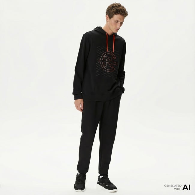  Nautica Erkek Siyah Standart Fit Eşofman Altı