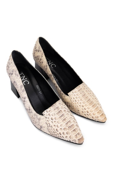  Tamer Tanca Kadın Hakiki Deri Bej Klasik Ayakkabı