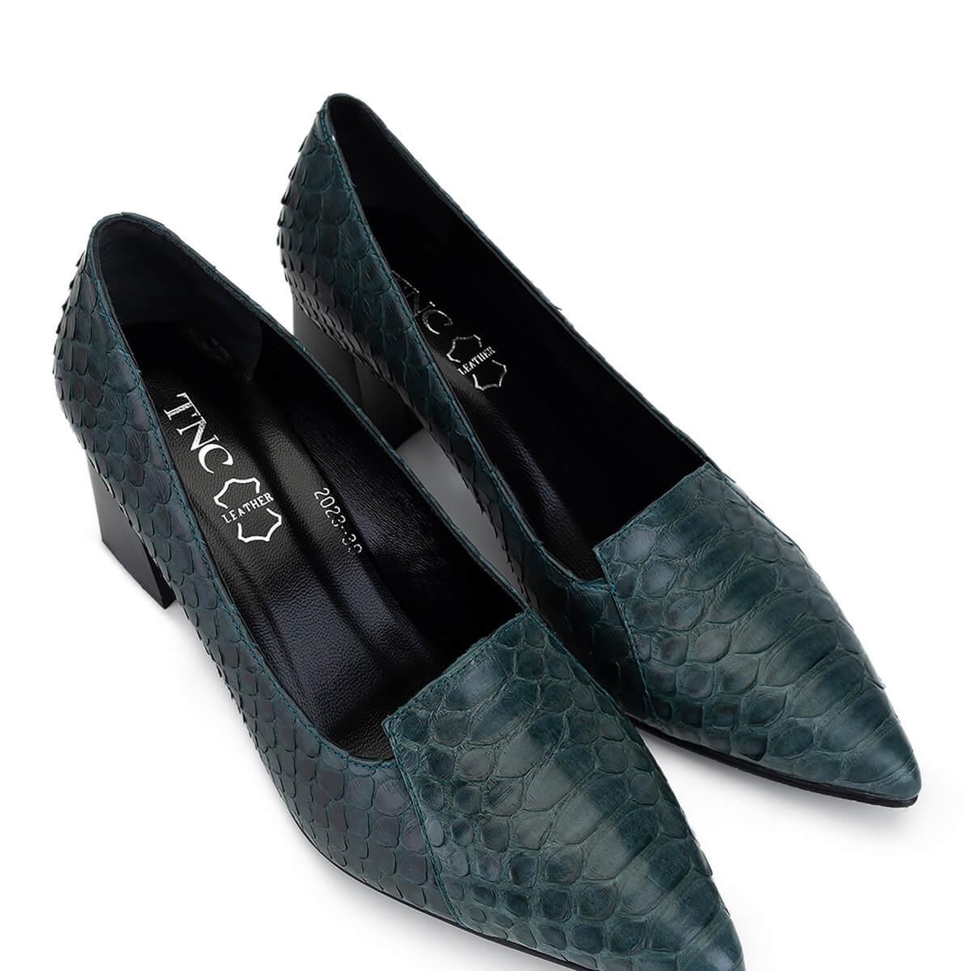 Tamer Tanca Kadın Hakiki Deri Yeşil Yılan Klasik Ayakkabı