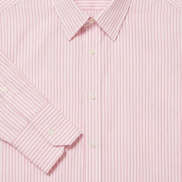  Lacoste Kadın Oversize Fit Çizgili Pembe Gömlek