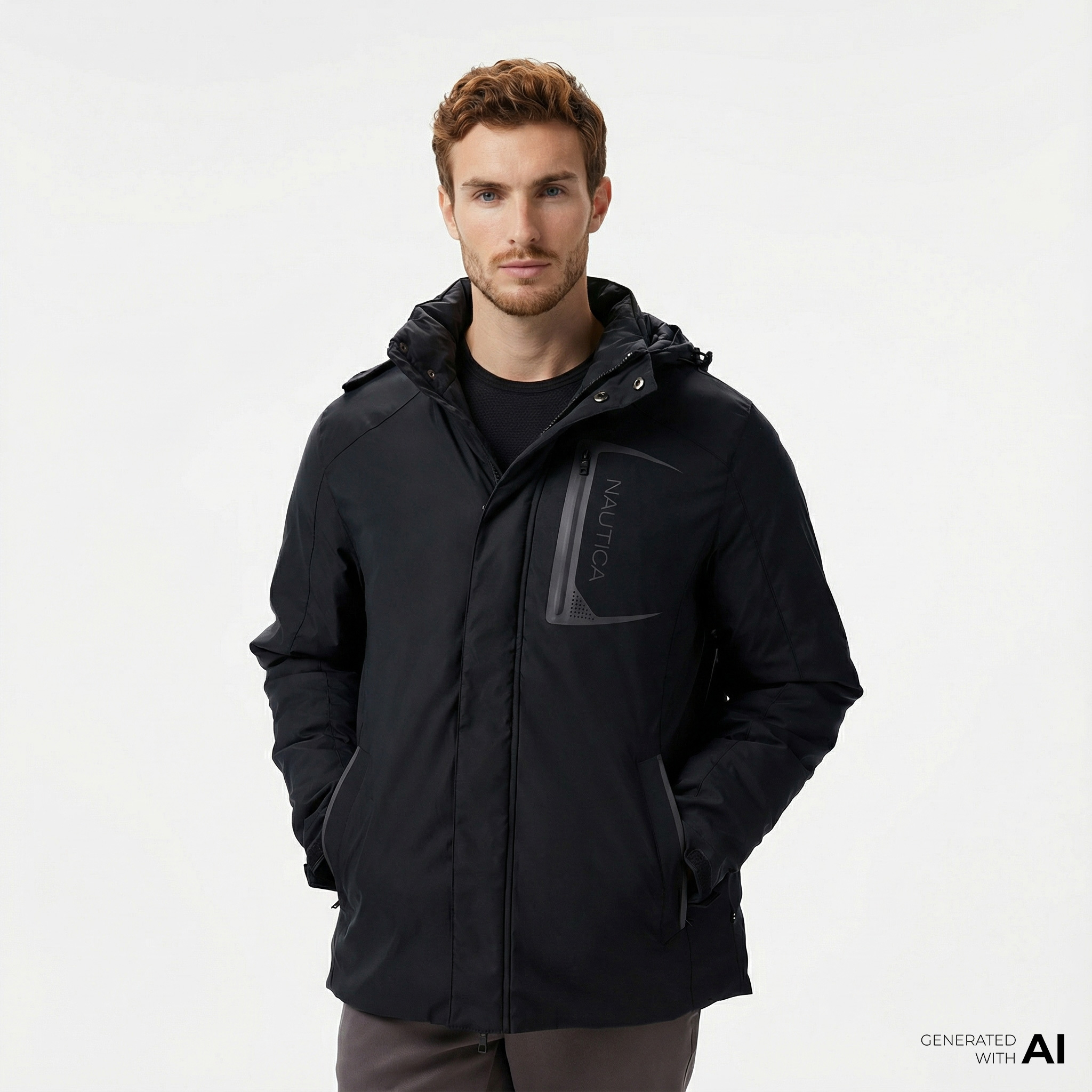  Nautica Erkek Siyah Mont