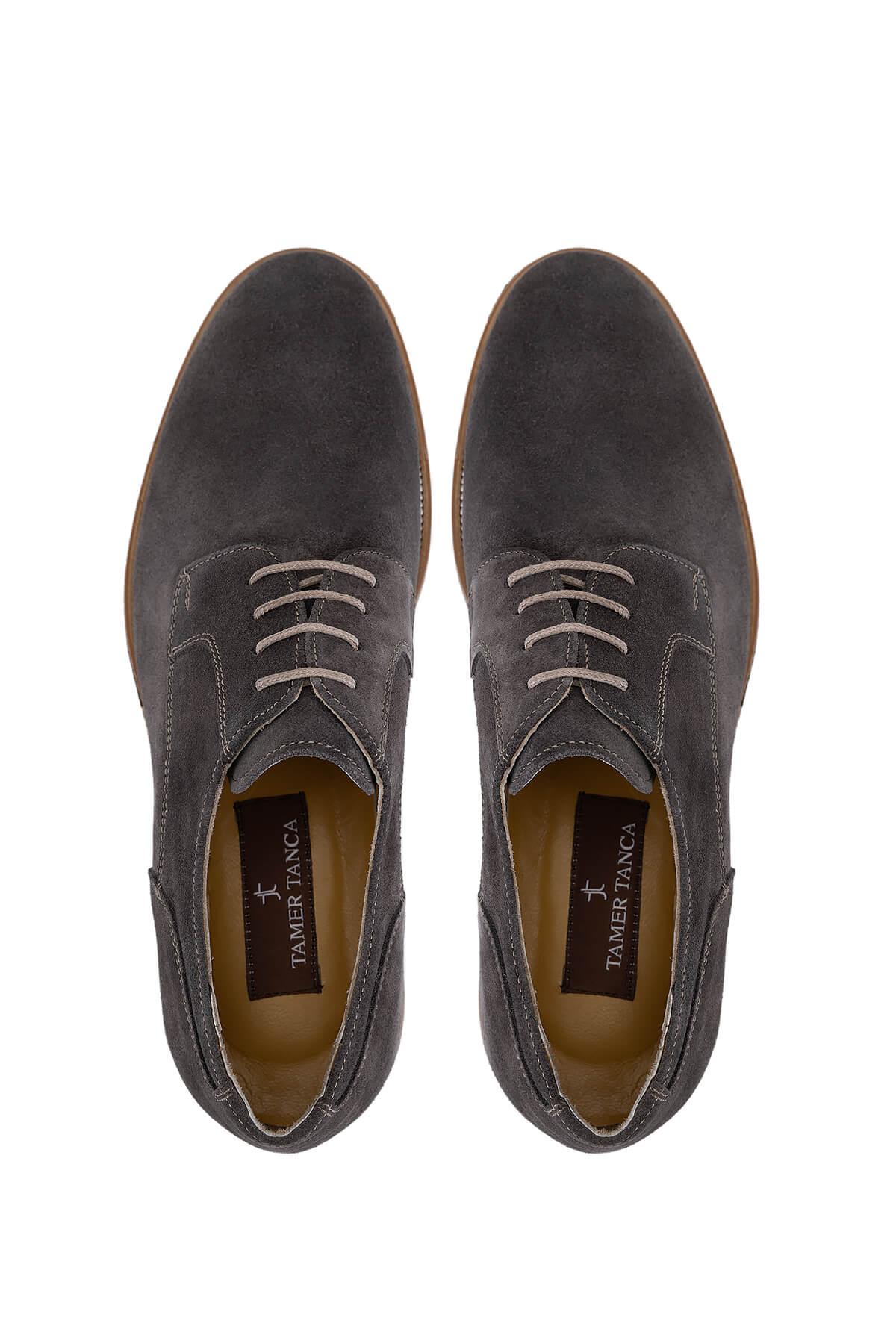  Tamer Tanca Erkek Hakiki Deri Gri Casual Ayakkabı