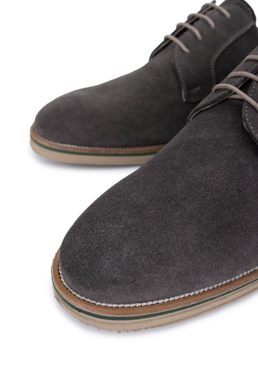  Tamer Tanca Erkek Hakiki Deri Gri Casual Ayakkabı