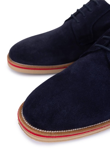  Tamer Tanca Erkek Hakiki Deri Lacivert Casual Ayakkabı