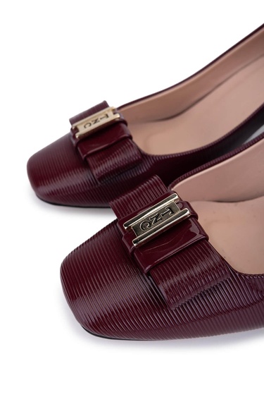  Tamer Tanca Kadın Vegan Bordo Abiye Ayakkabı