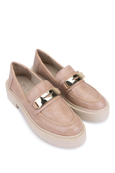  Tamer Tanca Kadın Vegan Nude Loafer Ayakkabı