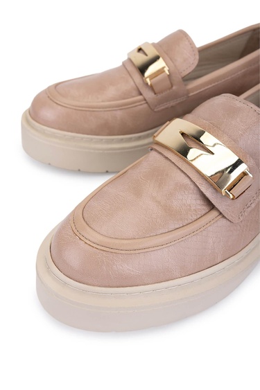  Tamer Tanca Kadın Vegan Nude Loafer Ayakkabı