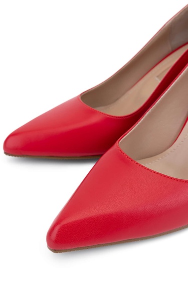  Tamer Tanca Kadın Vegan Kırmızı Stiletto Ayakkabı