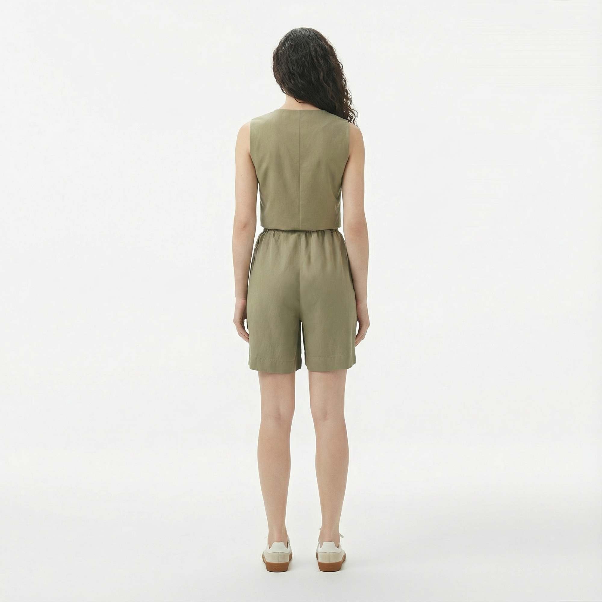 Lacoste Kadın Regular Fit Haki Bermuda Şort