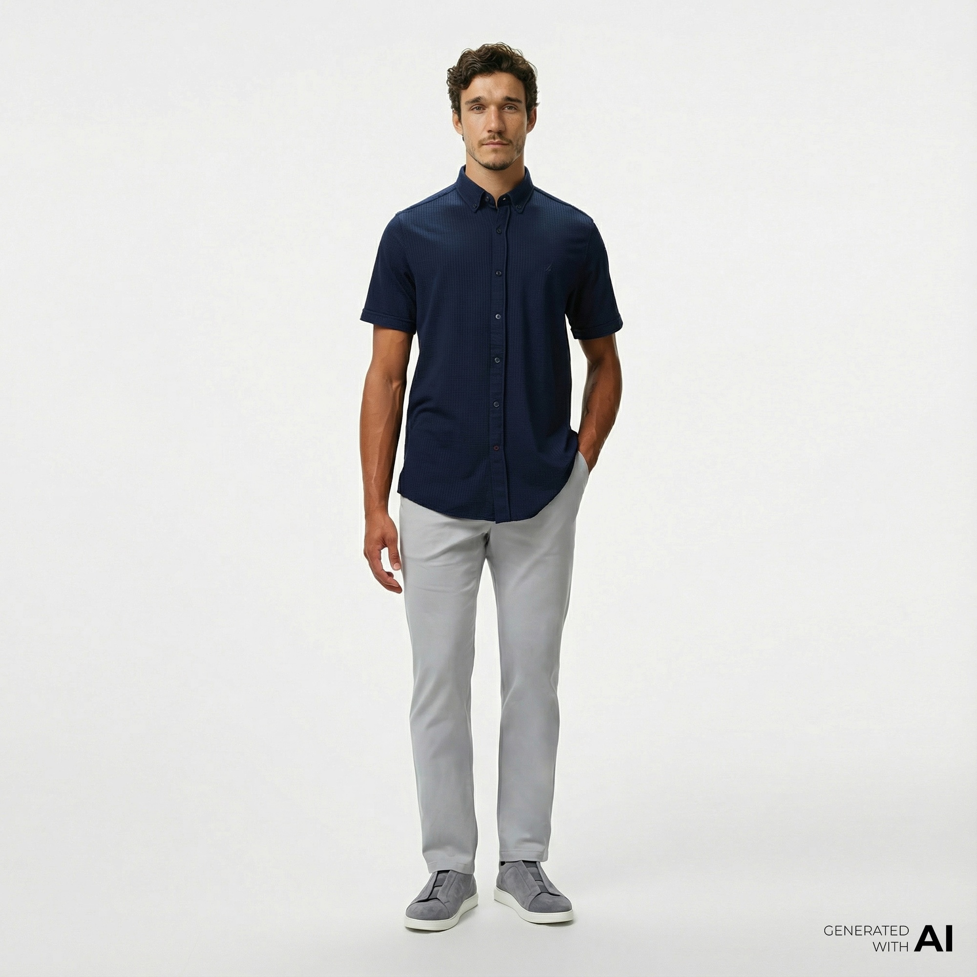 Nautica Erkek Gri Slim Fit Pantolon