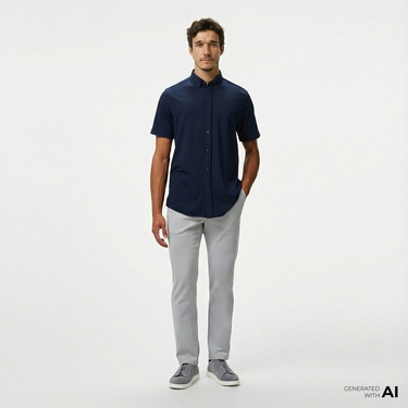  Nautica Erkek Gri Slim Fit Pantolon