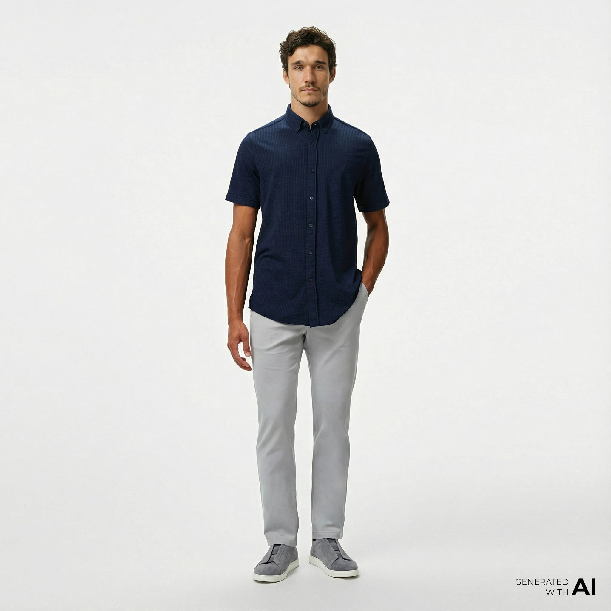  Nautica Erkek Gri Slim Fit Pantolon