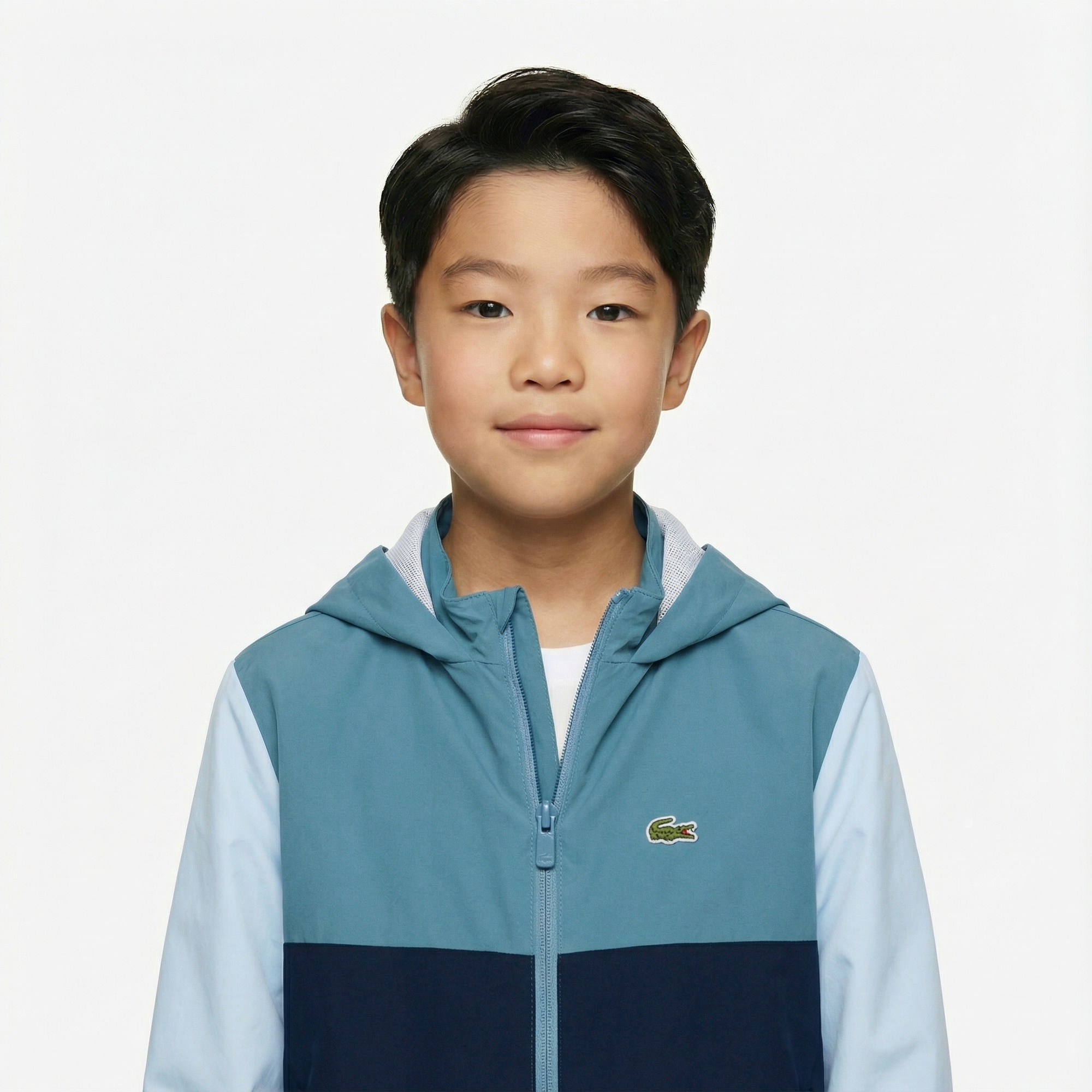 Lacoste Çocuk Kapüşonlu Renk Bloklu Lacivert Ceket