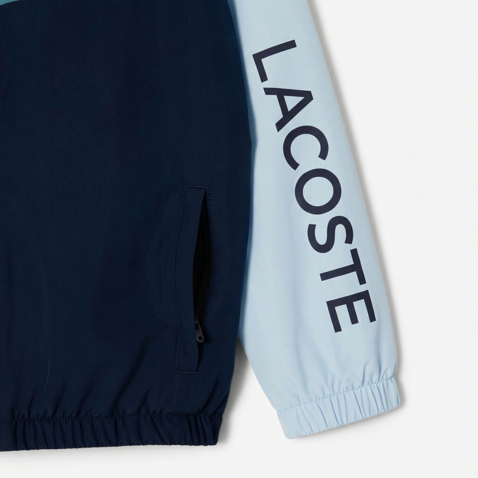 Lacoste Çocuk Kapüşonlu Renk Bloklu Lacivert Ceket