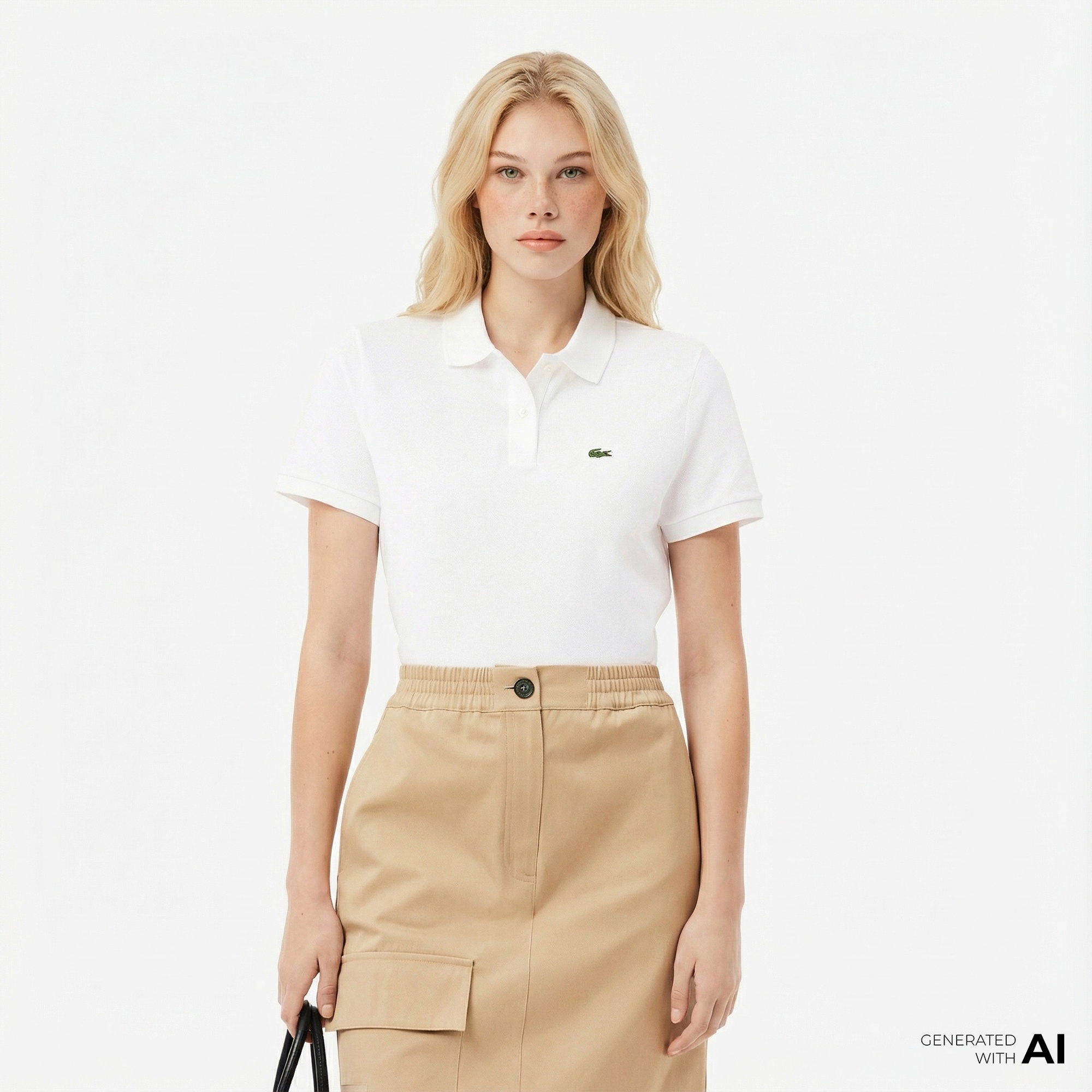 Lacoste Kadın Regular Fit Beyaz Polo