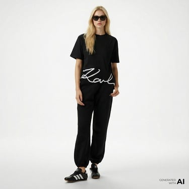  Karl Lagerfeld Kadın Siyah Eşofman Altı