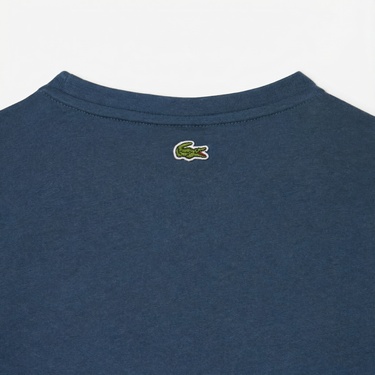  Lacoste Çocuk Bisiklet Yaka Baskılı Lacivert T-Shirt