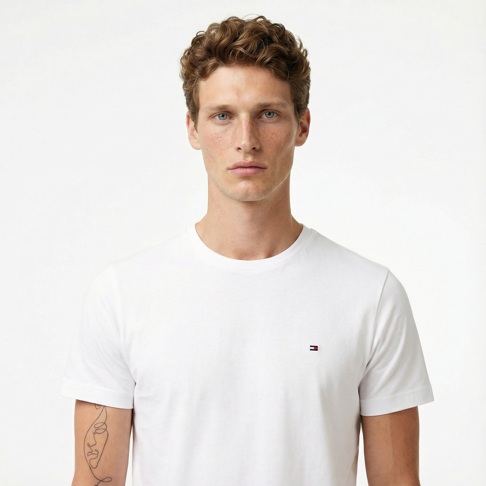 Tommy Hilfiger Elevated Essentials Erkek Beyaz T-Shirt