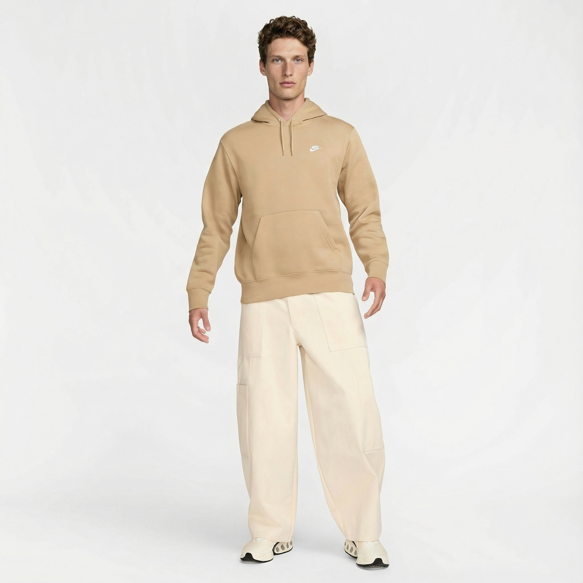 Nike Club Erkek Bej Hoodie