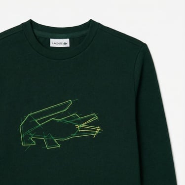  Lacoste Erkek Çocuk Uzun Kollu Bisiklet Yaka Baskılı Yeşil T-Shirt
