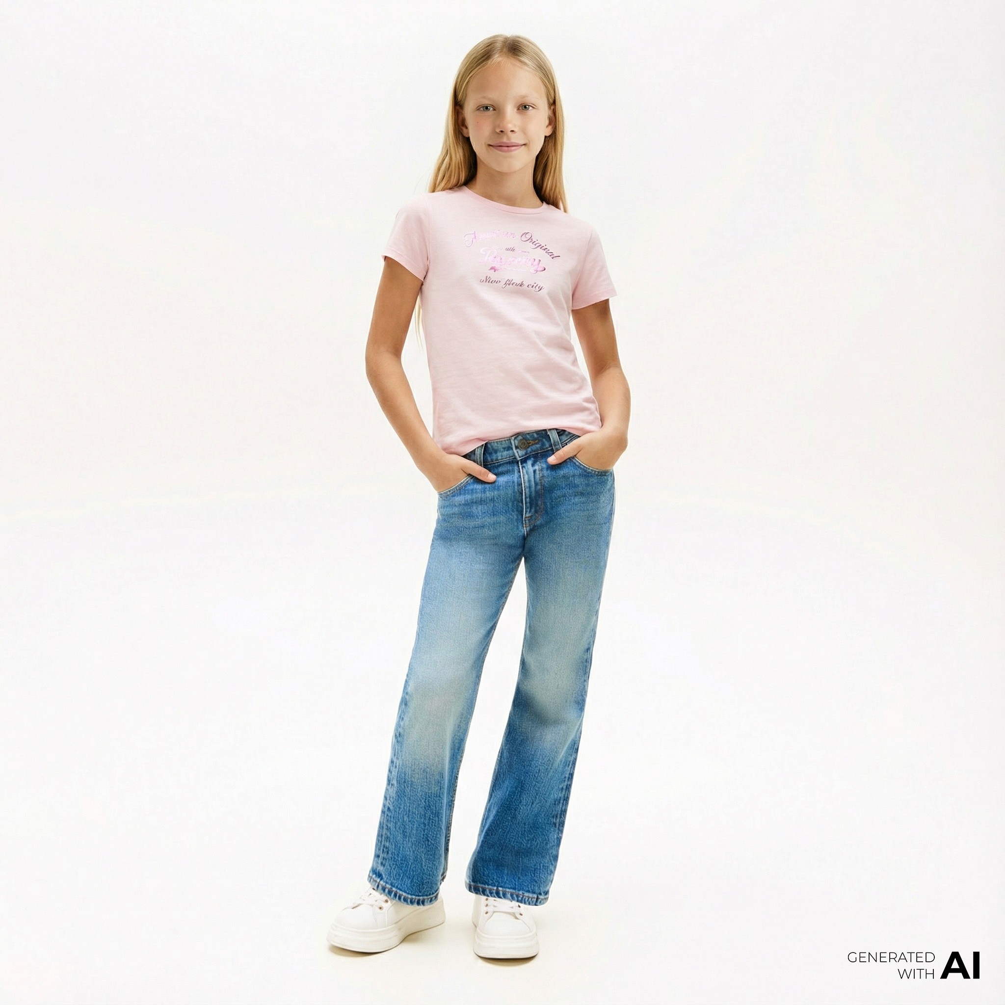 Tommy Hilfiger Script Çocuk Pembe T-Shirt