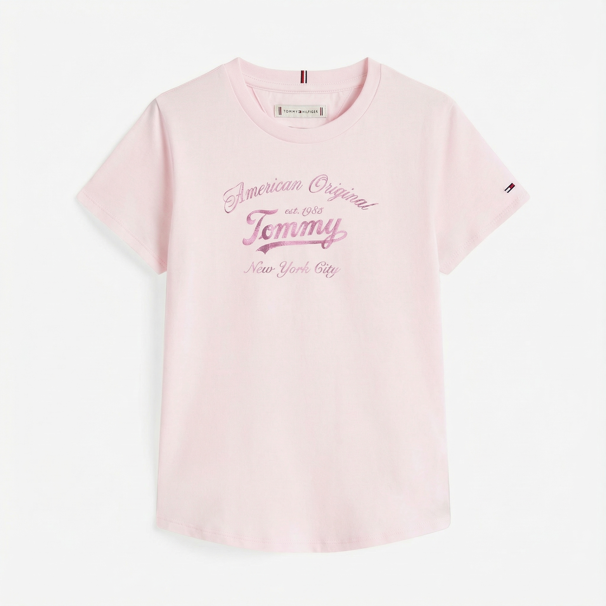  Tommy Hilfiger Script Çocuk Pembe T-Shirt