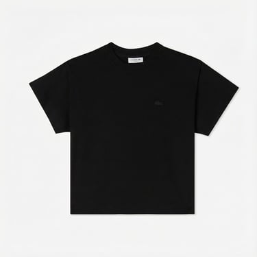  Lacoste Kadın Loose Fit Bisiklet Yaka Siyah T-Shirt