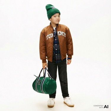  Tommy Hilfiger Modern Washed Denim Çocuk Straight Gri Jean Pantolon