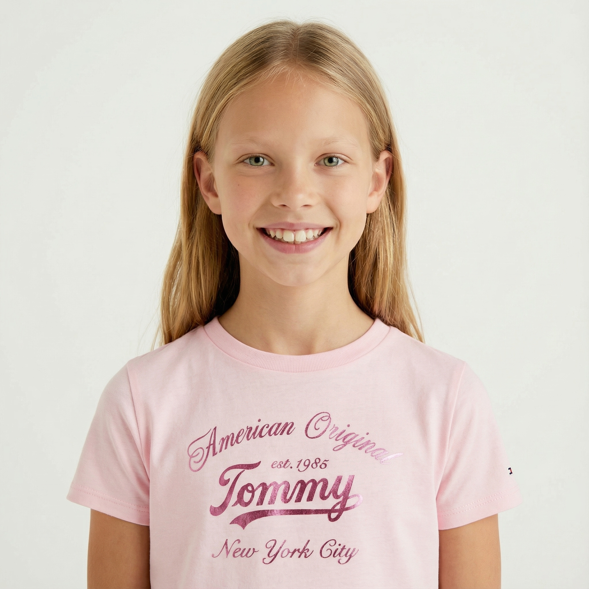  Tommy Hilfiger Script Çocuk Pembe T-Shirt