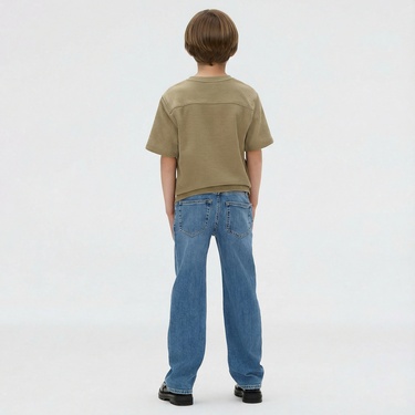  Calvin Klein Straight Wash Çocuk Mavi Jean