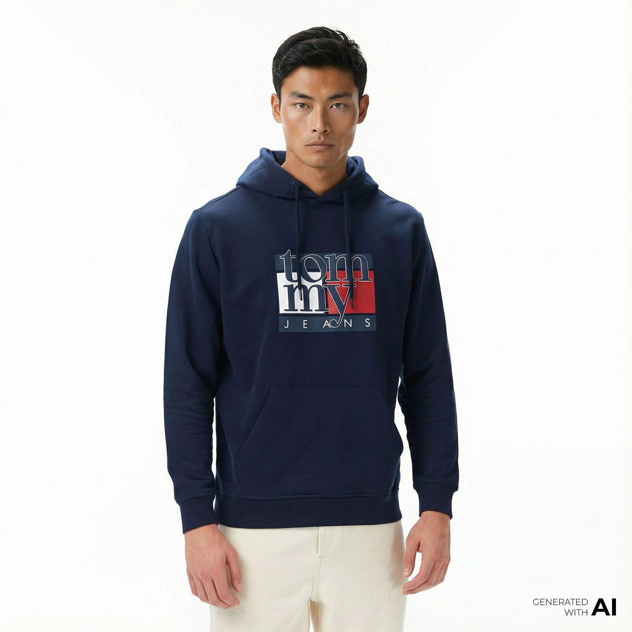  Tommy Hilfiger Twist Flag Erkek Lacivert Hoodie