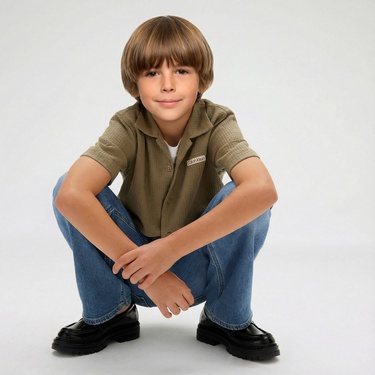  Calvin Klein Straight Wash Çocuk Mavi Jean