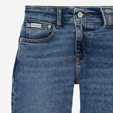  Calvin Klein Straight Wash Çocuk Mavi Jean