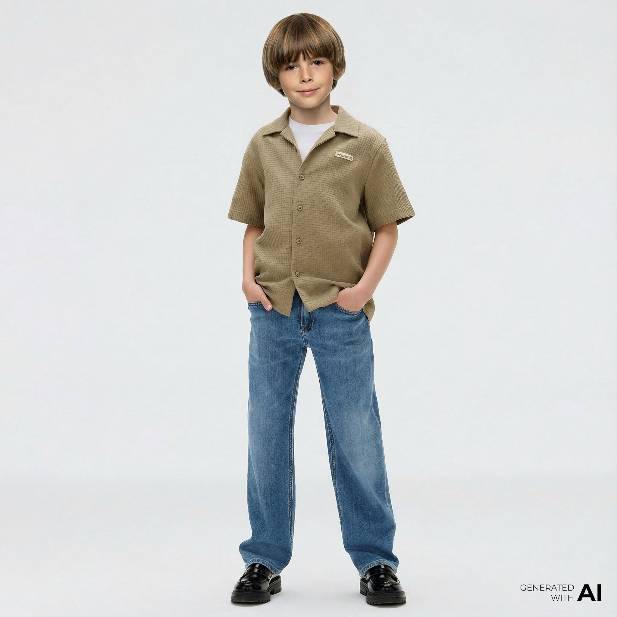  Calvin Klein Straight Wash Çocuk Mavi Jean