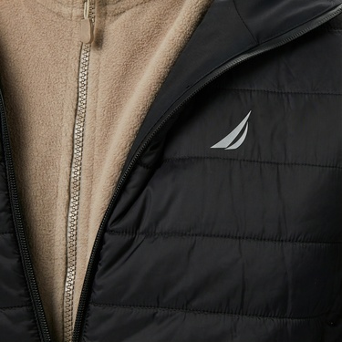  Nautica Erkek Siyah Regular Fit Çift Taraflı Mont