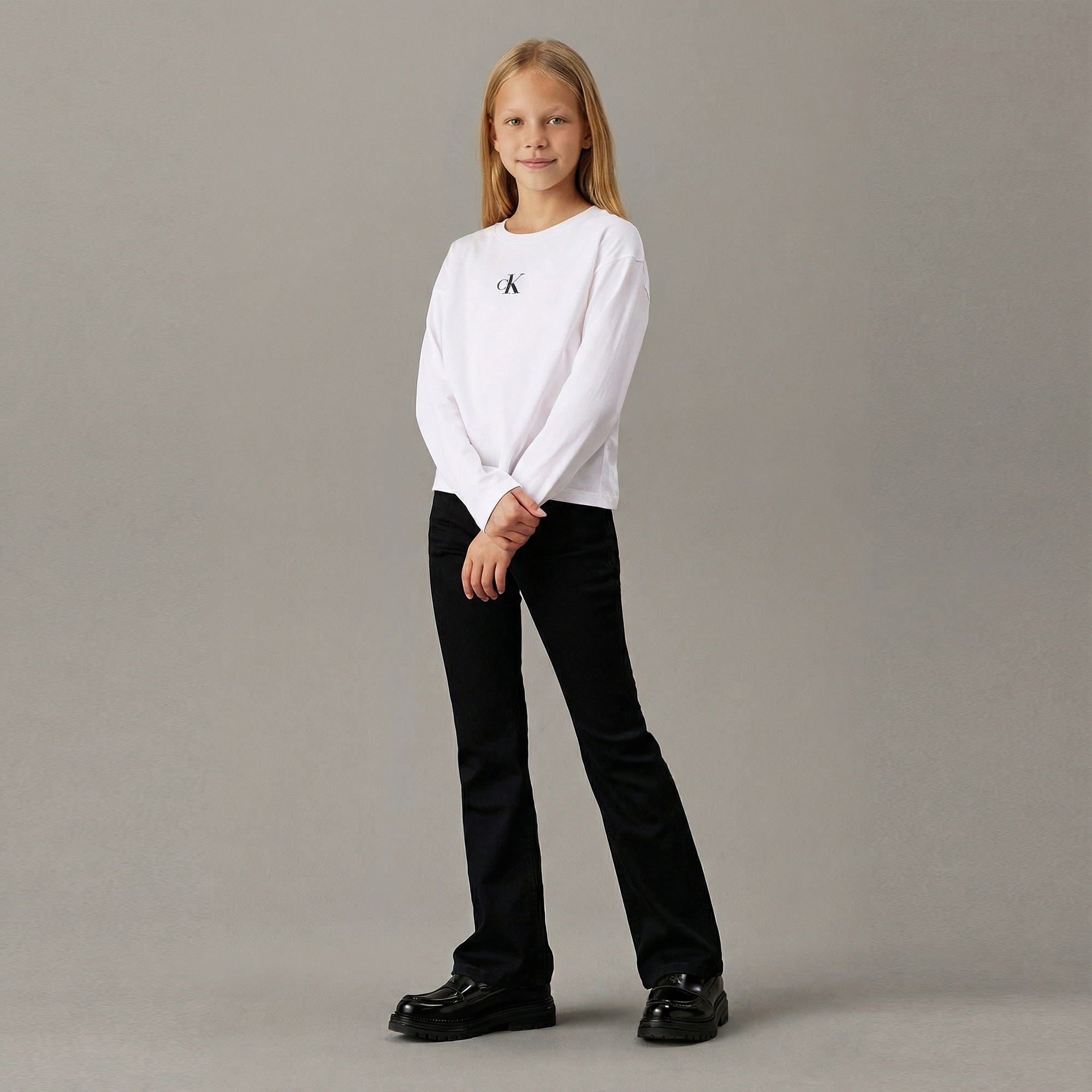 Calvin Klein Logo Çocuk Beyaz T-Shirt