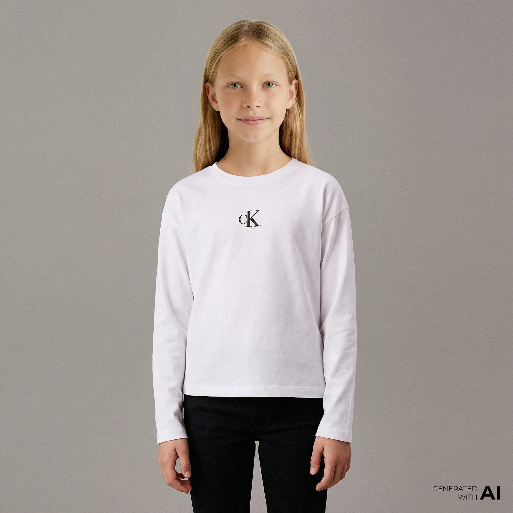 Calvin Klein Logo Çocuk Beyaz T-Shirt