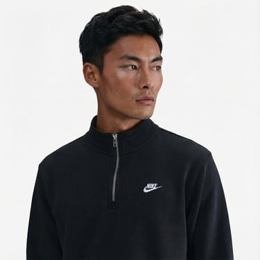  Nike Sportswear Club Fleece Top Erkek Siyah Sweatshirt