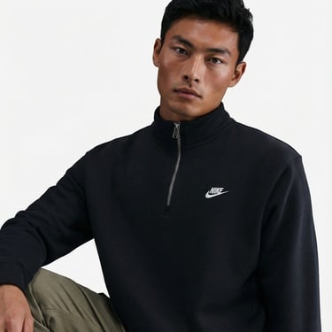  Nike Sportswear Club Fleece Top Erkek Siyah Sweatshirt